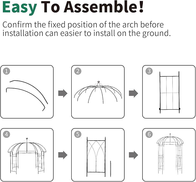 Garden Arches Arbors Birdcage Shape,9' High x 6.8' Wide,Metal Pergola Pavilion Gazebo Enduring Iron Trellis Plants Support Use for Outdoor Garden Arbor Climbing Plants Wedding Arches Ceremony