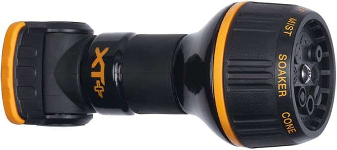 Melnor XT Metal Garden Hose Nozzle; Front Trigger with Flow Control; 8 Watering Patterns; 100% Metal Body with Fully Rubberized Slip Resistant Grip