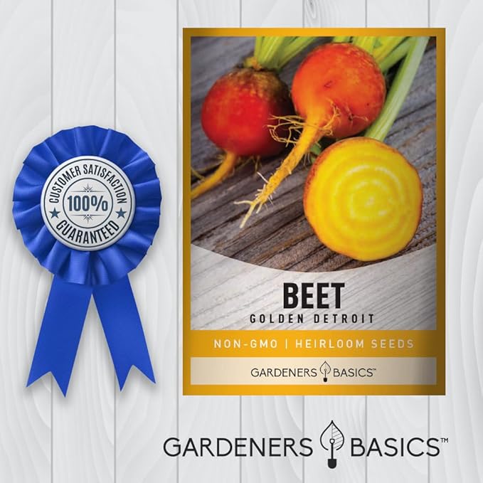 Gardeners Basics, Beet Seeds for Planting Golden Detroit Heirloom Non-GMO Golden Beets Plant Seeds for Home Garden Vegetables Makes a Great Gift for Gardeners