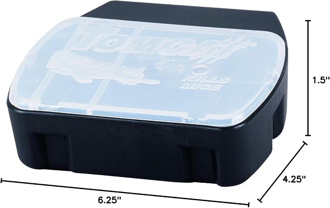 Tomcat Mouse Killer, Child Resistant, Refillable Station with 4 Bait Blocks | Tamper-Resistant Indoor Bait Station with Clear Monitoring Window, 1 Refillable Station with 4 Bait Blocks