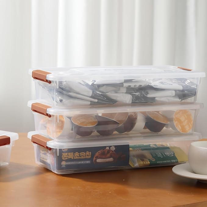 novelinks 4 Quart Clear Plastic Storage Containers with Lids (8 Pack)