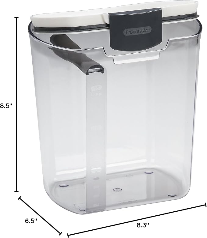 ProKeeper Flour Storage Container with Airtight Lid, 4-Quart Capacity | Includes Leveling Bar for Mess-Free Measuring, BPA-Free and Dishwasher Safe