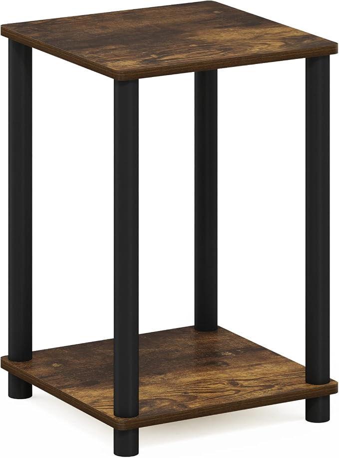 Furinno Turn-N-Tube Toolless 2-Tier Open Shelf Night Stand, Amber Pine
