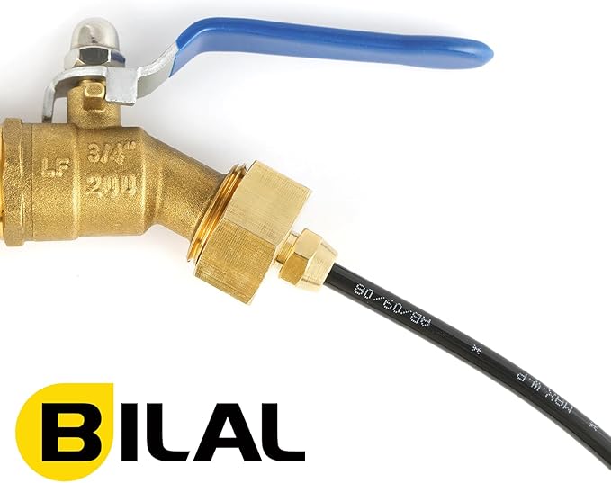 3 Set Garden Hose Adapter, Standard 3/4'' Female Thread to 1/4'' Irrigation Tubing-Brass Faucet to Hose Adapter, Drip Irrigation Hose Connectors, Mister Hose Attachment
