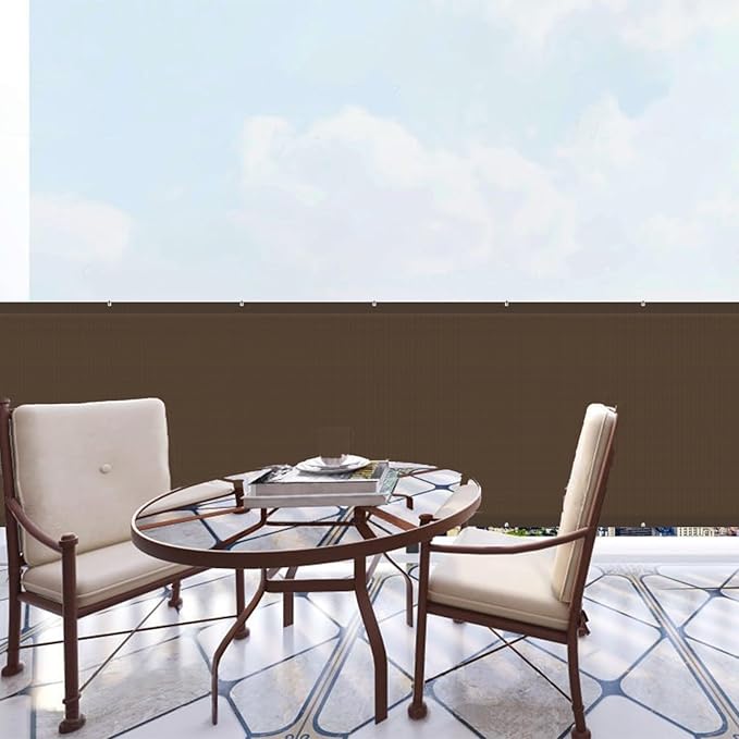 SUNLAX Custom Size 3.3'x17' Brown Fence Covering Privacy Screen Windscreen with Bindings & Grommets,Heavy Duty for Commercial and Residential, 90% Blockage, Cable Zip Ties Included