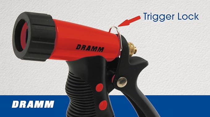 Dramm ColorStorm Premium Pistol Spray Nozzle – Heavy-Duty Adjustable Garden Hose Sprayer with Ergonomic Grip & Variable Water Patterns for Garden, Car, Deck, and Outdoor Cleaning – Green