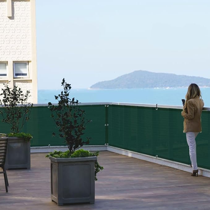 SUNLAX Custom Size 3'x24' Dark Green Fence Covering Privacy Screen Windscreen with Bindings & Grommets, Heavy Duty for Commercial and Residential, 90% Blockage, Cable Zip Ties Included -Available
