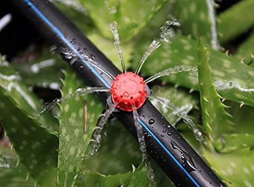 100pcs 360 Degree Adjustable Irrigation Drippers Sprinklers, 1/4 Inch Emitters Drip for Watering System by Korty