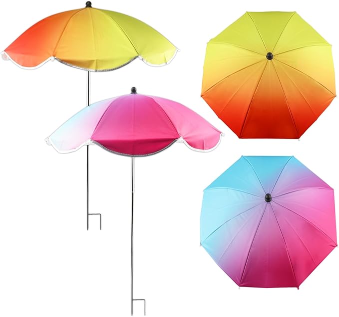 4 Pack Upgraded Plant Umbrellas for Outdoor Plants, 24.8" Larger Garden Plant Umbrella Shade with Adjustable Angle, 40" Higher Sun Shade for Plants, Potted Plant, Garden Beds