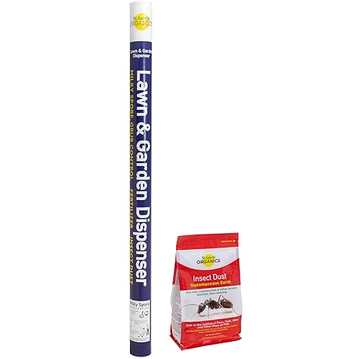 St. Gabriel Organics 2-in-1 Combo Listing – 20oz Insect Dust Diatomaceous Earth and Lawn & Garden Dispenser Applicator Tube