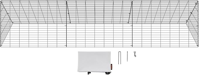 VEVOR Chicken Tunnels for Yard, Metal Poultry Playpen for Outside with Waterproof Cover & Corner Frames, 118.1 x 28 x 24.2 inch (LxWxH), Easy to Setup, Also Widely Used for Ducks, Rabbits, Geese Coop