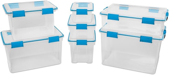 Sterilite Gasket Storage Box with Lids for Home & Office, 80 Quart, 4-Pack