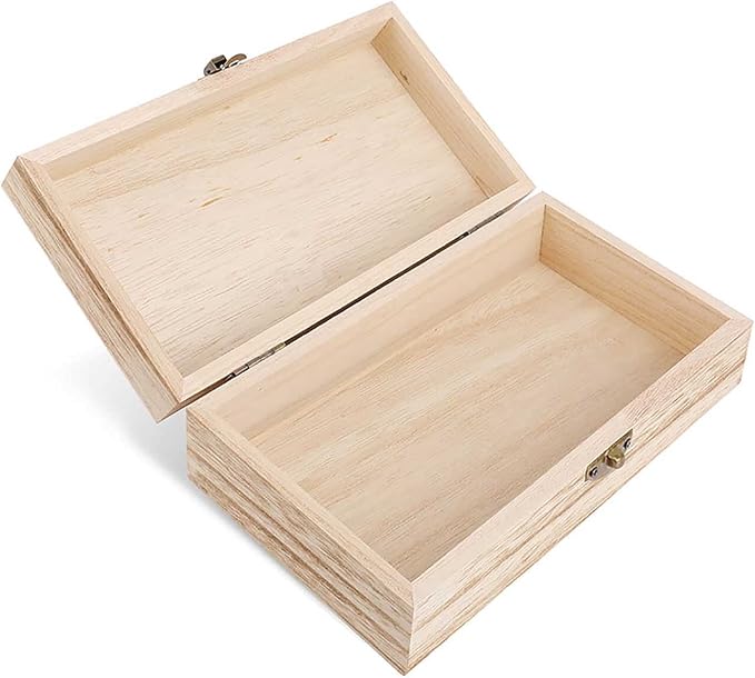 Turquoise Blue Pattern Small Wooden Storage Box, Elegant Retro Style, Practical Storage & Home Decoration Dual Use