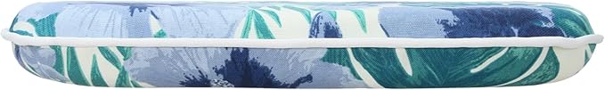 SleepMan Outdoor 17"x16" Chair Cushions with Ties Set of 2, Water Resistant All Weather U-Shape Seat Pads for Patio Garden Furniture Indoor (Set of 2, Blue Flowers)