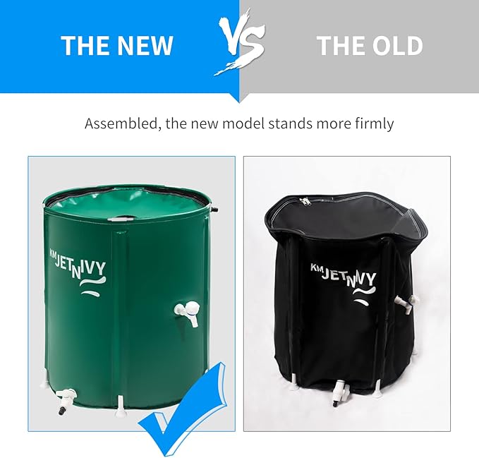 Rain Barrel Upgrade Anti-Collapse Collapsible Rainwater Collection System,Portable Water Storage Tank,Garden Water Catcher(Green,100G