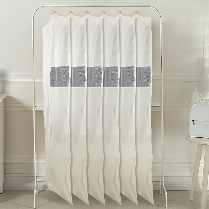 Aliceset 6 Pcs Cotton Garment Bags for Hanging Clothes, 65 Inches