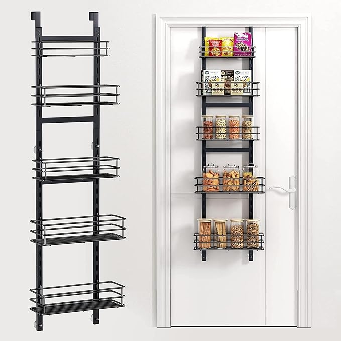 Over the Door Pantry Organizer 5-Tier,Spice Rack Organizer for Cabinet