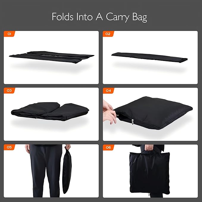 Patio Furniture Covers Waterproof - 420D Outdoor Table and Chair Set Cover with Built-in Storage Bag - Rectangular Patio Table Cover for 4-Seat Dining Set or Sectional Sofa - Black