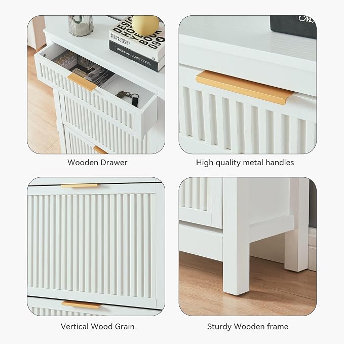 2-Flip Drawer Shoe Cabinet Narrow Entryway Rack, White