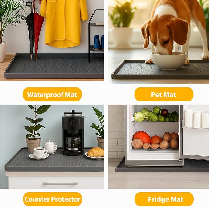 TigeJoy Under Sink Mats for Kitchen Waterproof 37" x 22", Cabinet Liner