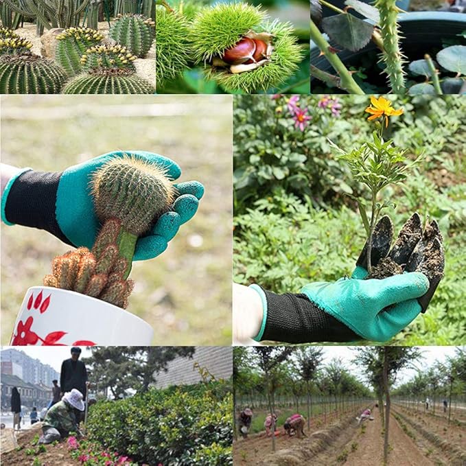 DCCPAA Garden Gloves with Claws,Claw Gardening Gloves for Digging,Planting, Weeding, Seeding-Waterproof for Men and Women