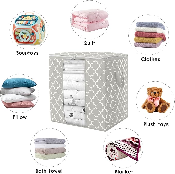 Storage Bags 4 Pack 100L Clothes Organization and Storage Containers