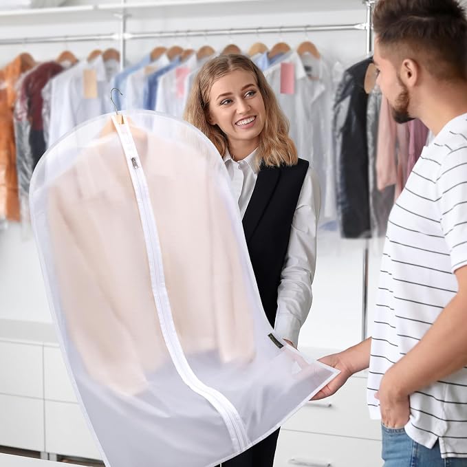 BALEINE 6PK Garment Bags for Hanging Clothes, 60" Suit Bag for Closet