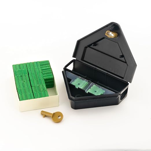 Gnavex Mouse Bait Station RF 16ct with 16 Bromethalin Bait Blocks for Effective Indoor and Outdoor House Mouse Control