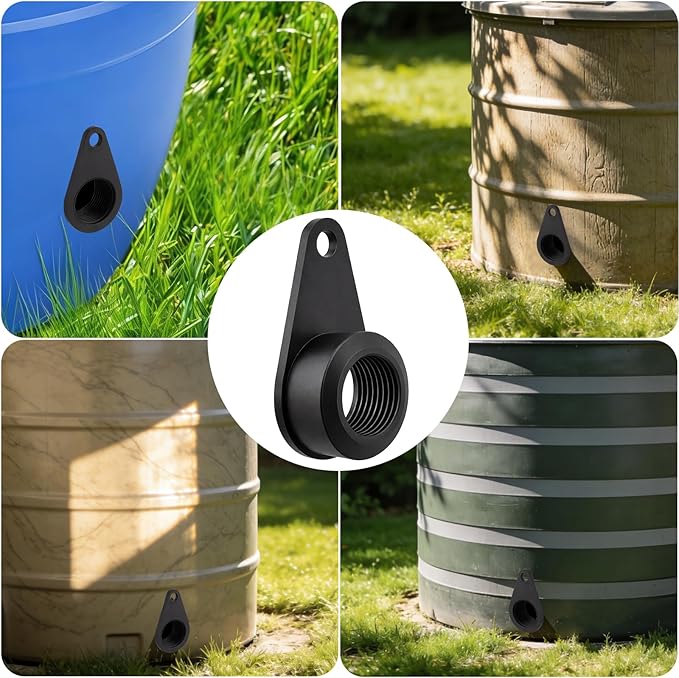 Garden Hose Bulkhead Fitting Rain Barrel Tank Adapter,1/2" NPT Rubber Bulkhead Connector, Bulkhead Fitting for Water Tank,Allow Leak Free Water Bucket Joints Installed Outside the Bucket (4 Pack)