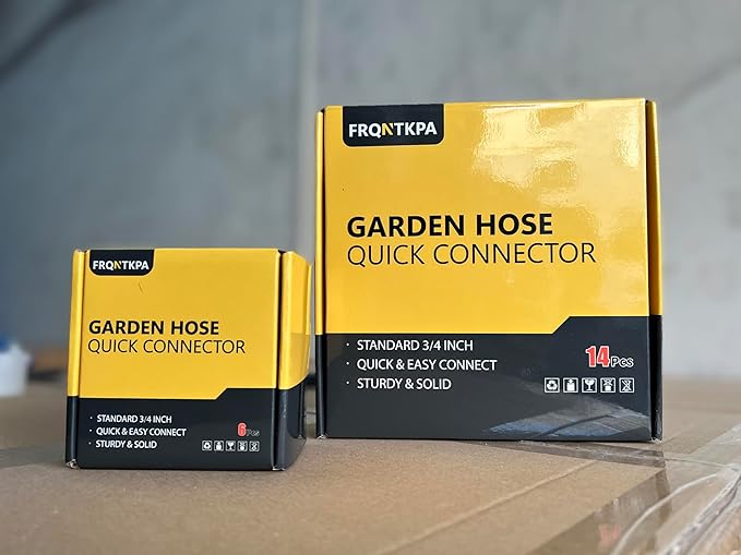 Garden Hose Quick Connector, No-Leak 3/4 Inch GHT Thread Fitting Water Hose Female Adapter and Male Adapter, Heavy-Duty Rust Resistant Brass Water Pipe Connect, Easy to Use (6 Pack )