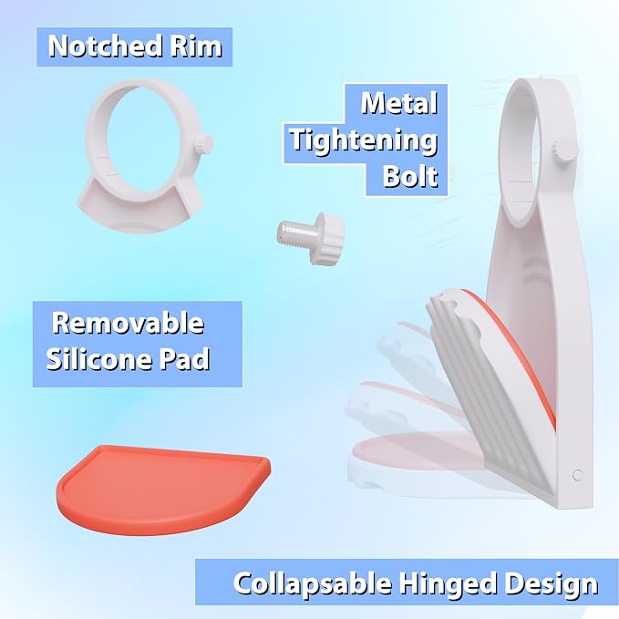 2 Pack Laundry Detergent Cup Holder with Drip Catcher Tray - White | Silicone drip tray catches leaks; metal screw secures to detergent or fabric softener spouts for cleaner laundry room storage