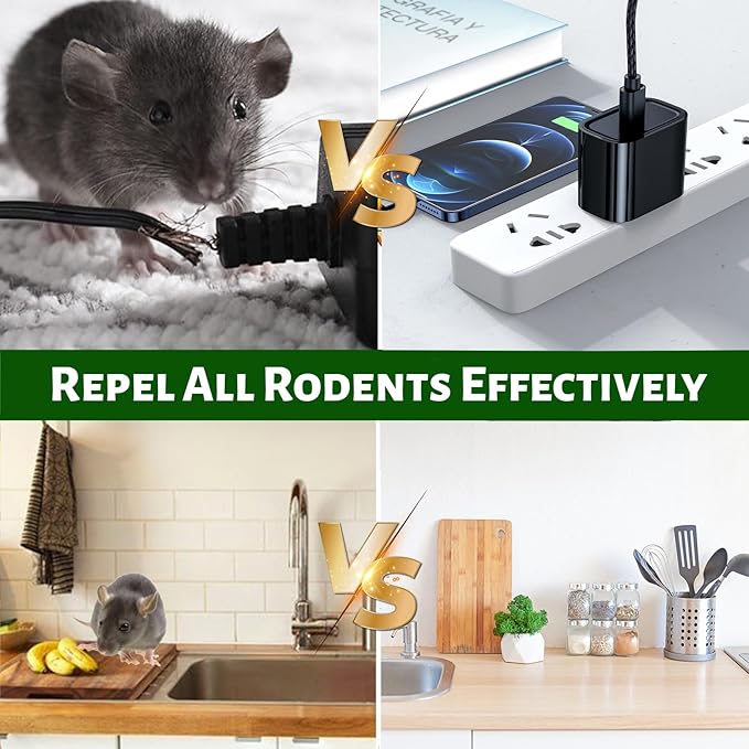 Mouse & Rat Repellent Pouches, Long Lasting Peppermint Oil Mice Deterrent for Indoor House, Attic, Basement & Closet, Pest Control for Outdoor Shed, Garage, RV Engine, Camper & Car Storage, 10 Pack