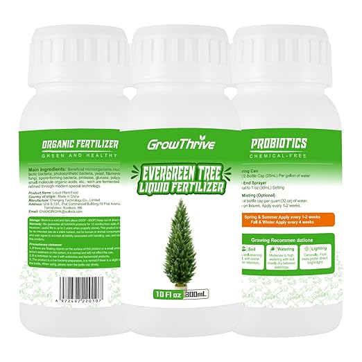 Evergreen Tree Liquid Fertilizer β Natural Probiotic Plant Food for Healthy Evergreen Growth β 10 oz Concentrate β Promotes Greener Leaves, Strong Roots & Soil Health