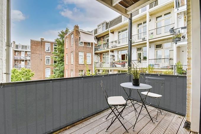 SUNLAX Custom Size 3'x14' Dark Grey Fence Covering Privacy Screen Windscreen with Bindings & Grommets, Heavy Duty for Commercial and Residential, 90% Blockage, Cable Zip Ties Included -Available