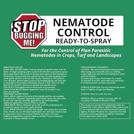 Stop Bugging Me All-Natural Non-Toxic Lawn & Garden Nematode Pest Control, Concentrate with Garden Hose Sprayer, 32 oz.