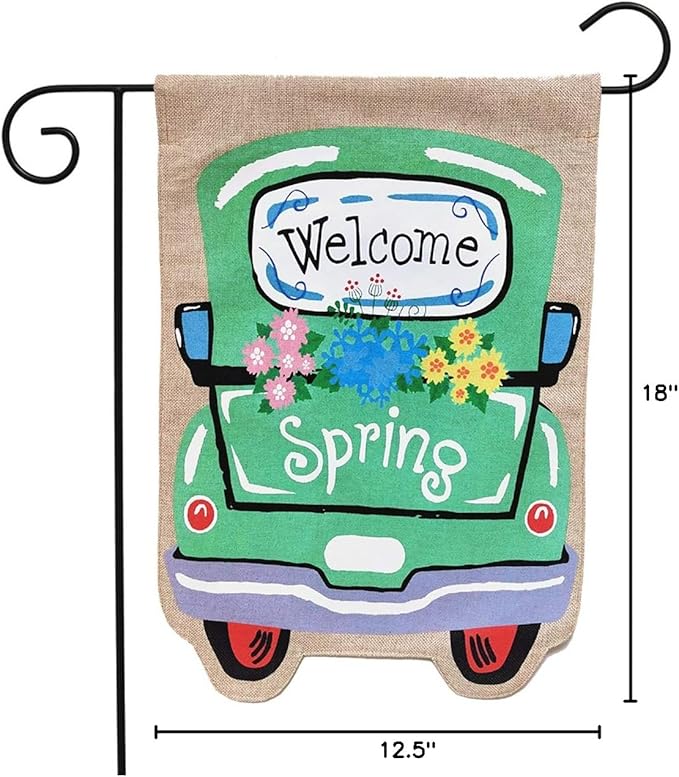 Briarwood Lane Welcome Spring Truck Burlap Garden Flag