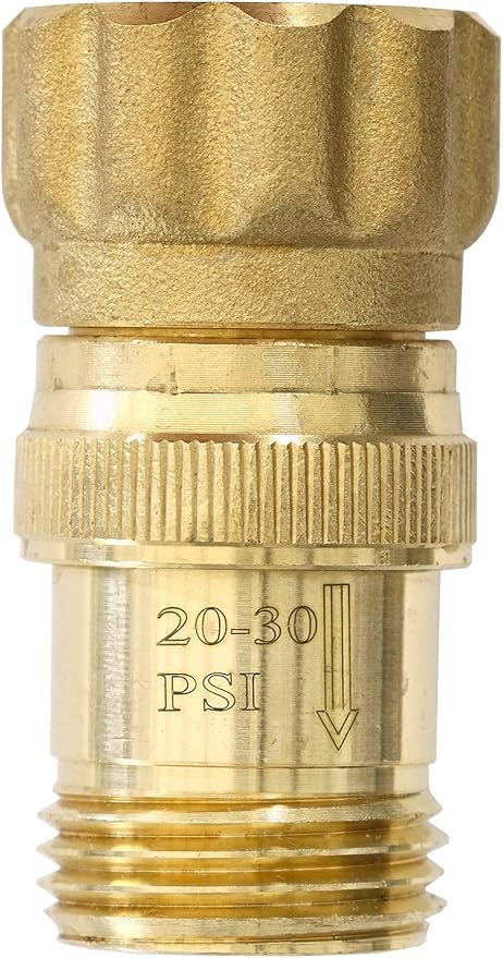 Heavy Duty 25 psi Water Pressure Regulator 3/4 inch Hose Thread Drip Irrigation System Pressure Reducer, Lead-Free Brass