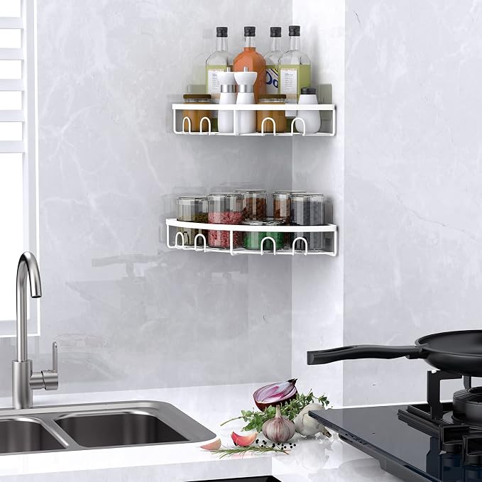 Corner Shower Caddy for Bathroom Storage,White,2 Pack