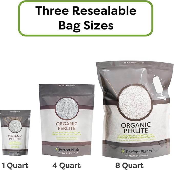 Organic Perlite by Perfect Plants ā Add to Soil for Indoor & Outdoor Container Plants for Drainage Management and Enhanced Growth (8qts.)