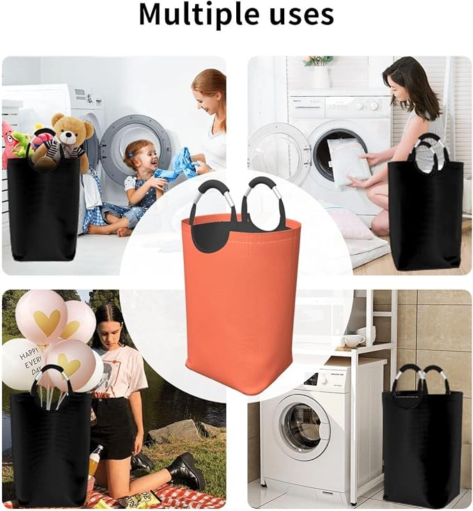 Large Laundry Hamper Bag, Retro Watermelon Trend Color Collapsible Laundry Basket Dirty Clothes Organizer Washing Bin for Family Essentials Storage