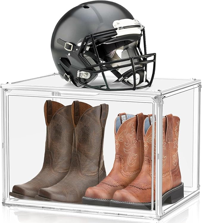 5 Pack Extra Large Clear Storage Box for Cowboy Boots,Helmets,Large Handbag