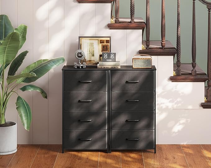 AODK Small Dresser for Bedroom with 4 Storage Drawers, Dark Grey