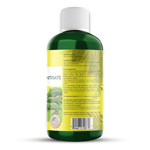 GARDENWISE Organic Premium Seaweed Fertilizer for All Bonsai - Liquid Kelp Plant Food - Nutrient-Rich Liquid Plant Food & Soil Enhancer for Growth Control (32 OZ)