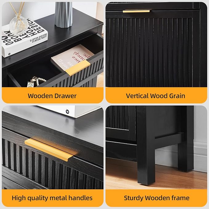 2-Flip Drawer Shoe Cabinet Narrow Entryway Rack, Black