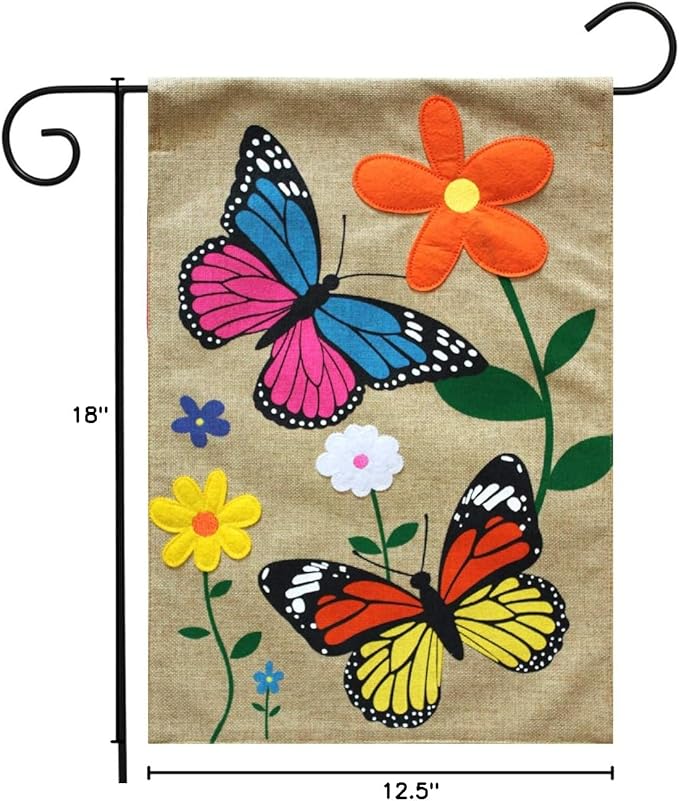 Briarwood Lane Butterfly Dance Burlap Garden Flag