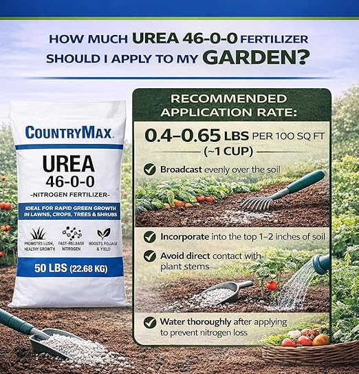CountryMax Urea Fertilizer 46-0-0, 10LB Bag – High Nitrogen Lawn Fertilizer for Fast Green-Up – Plant Food for Lawns, Gardens, Crops, Trees & Shrubs – Professional Granular Plant Fertilizer