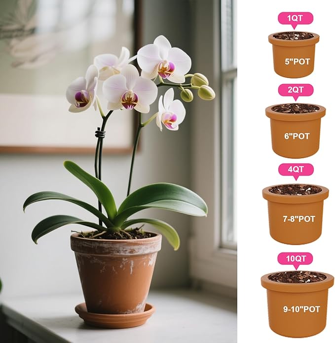 Orchid Potting Mix 1qt,Orchid Soil Composed of Orchid Bark and Perlite,Premium Orchid Medium for Potting, Repotting, Enhanced Drainage, Air Flow & Root Ventilation