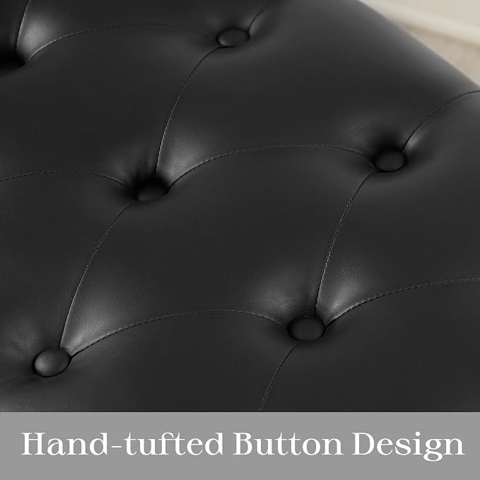 Zihanhome Ottoman with Storage, PU Leather Storage Ottoman Bench