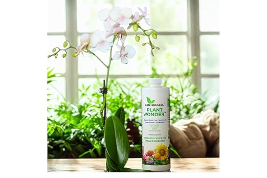 Organic Plant Fertilizer Liquid Concentrate โ Plant Food for Indoor & Outdoor Plants, Vegetables & Lawn โ Soil Booster with Humic & Fulvic Acid โ 16 oz โ GroSuccess PlantWonder