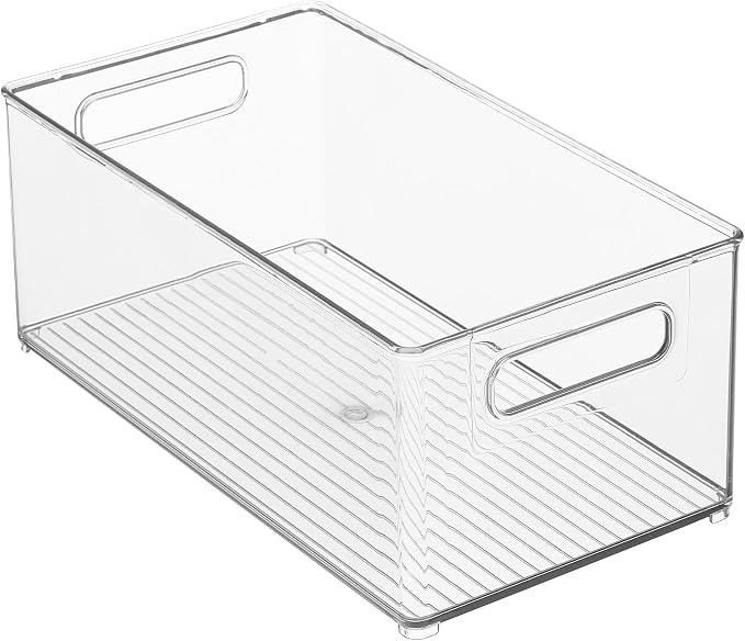 iDesign Stackable Fridge Bin, Set of 2, Clear